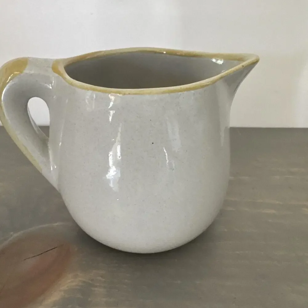 Louisville Stoneware Pitcher Country Flowers Yellow Kentucky Pottery 4.5” Inches